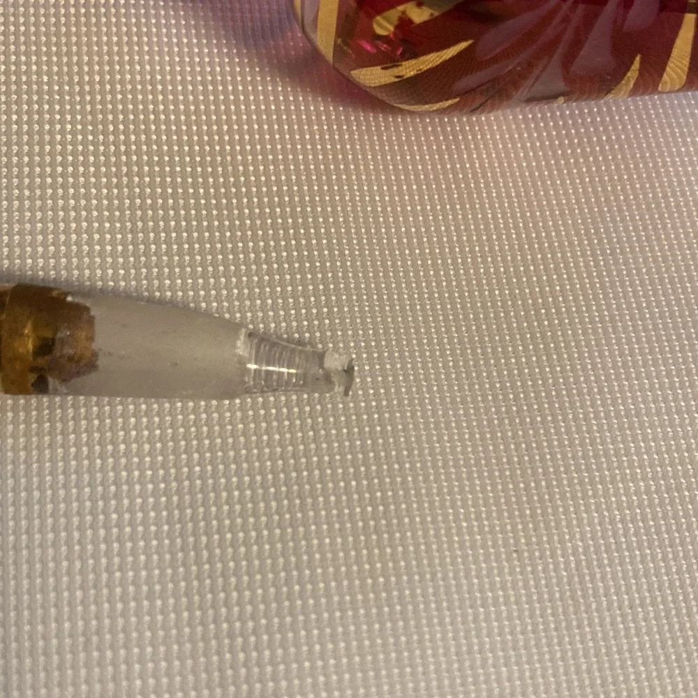 Vintage blown glass perfume bottle raspberry and gold - Picture 6 of 10